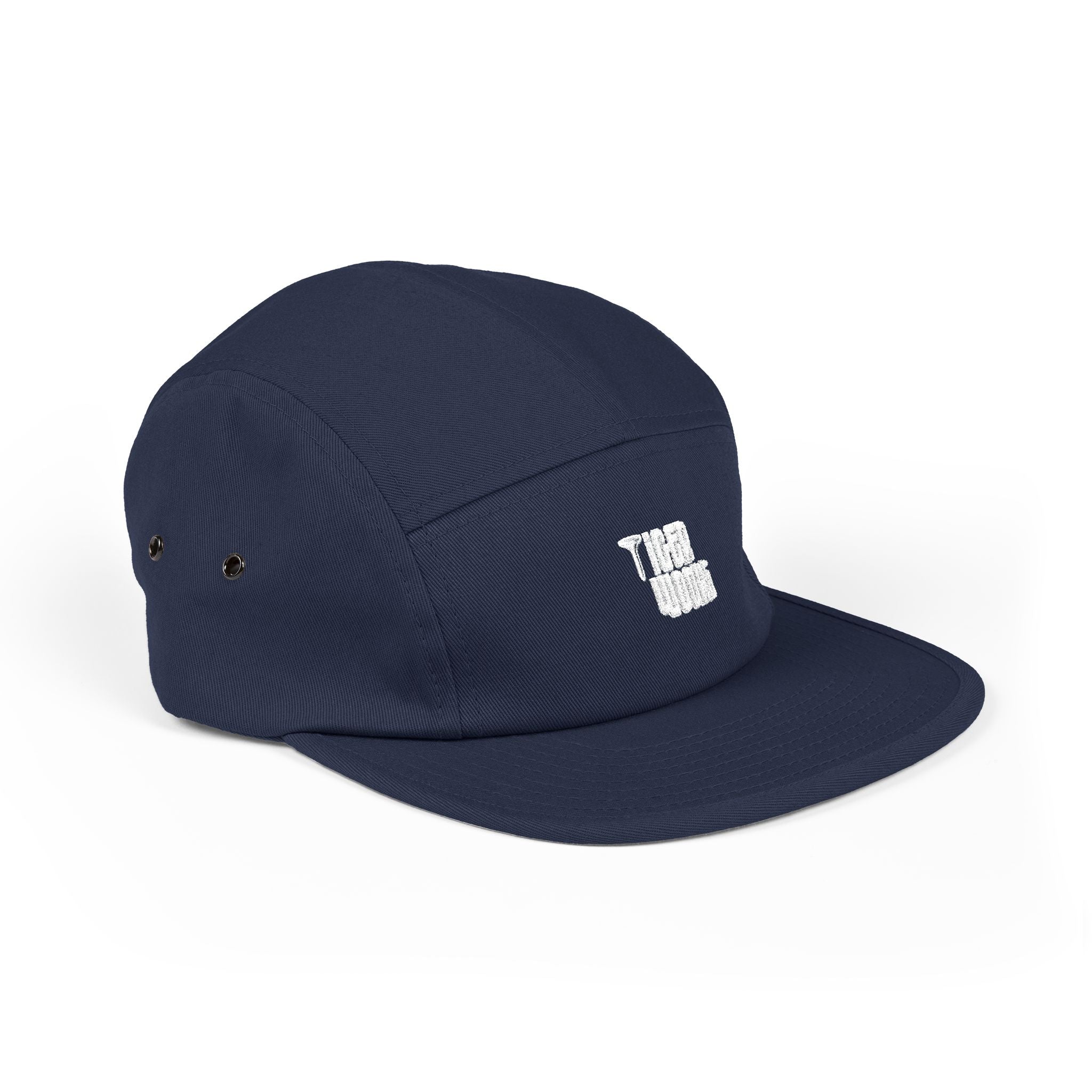 Embroidered 'Tree Rooms' 5-Panel Cap – Minimal Tan Camper Hat