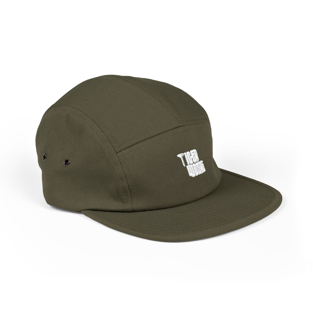 Embroidered 'Tree Rooms' 5-Panel Cap – Minimal Tan Camper Hat