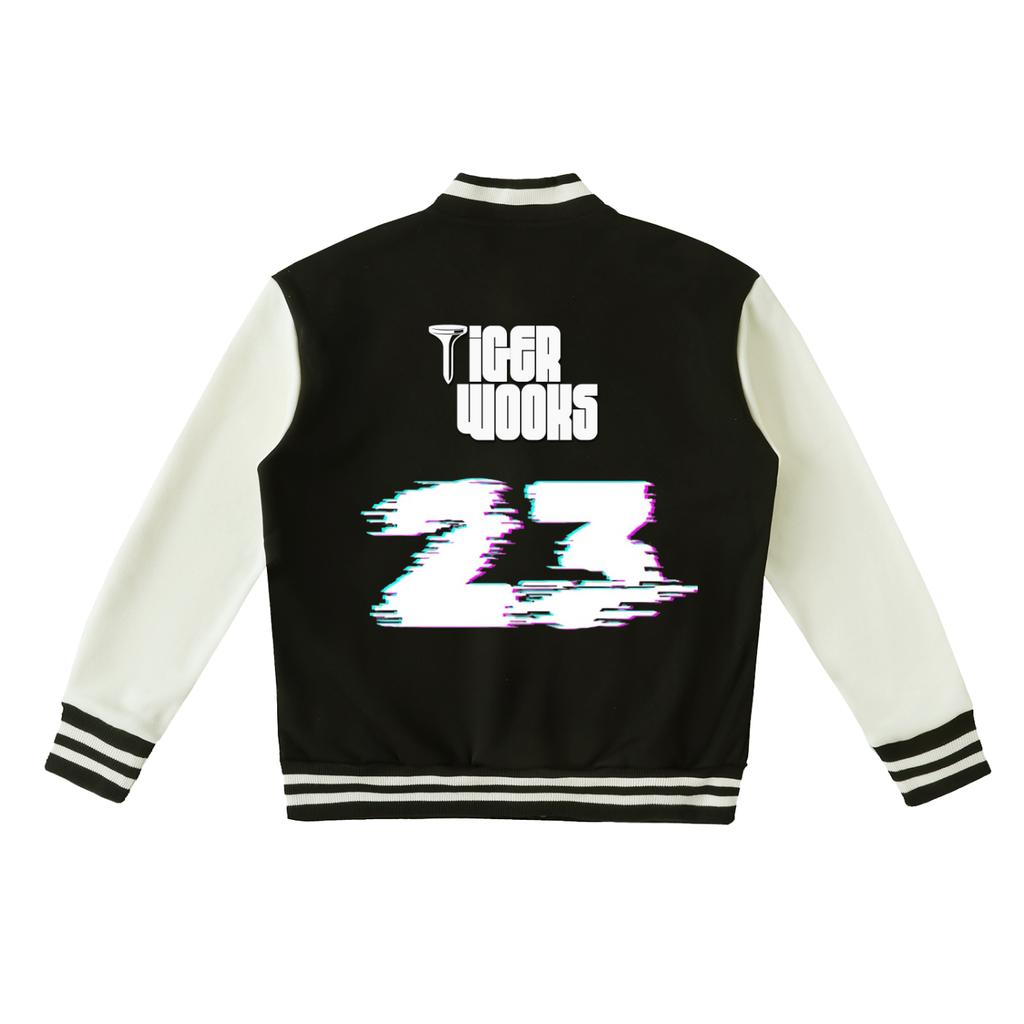 Two-Tone Fleeced Varsity Jacket