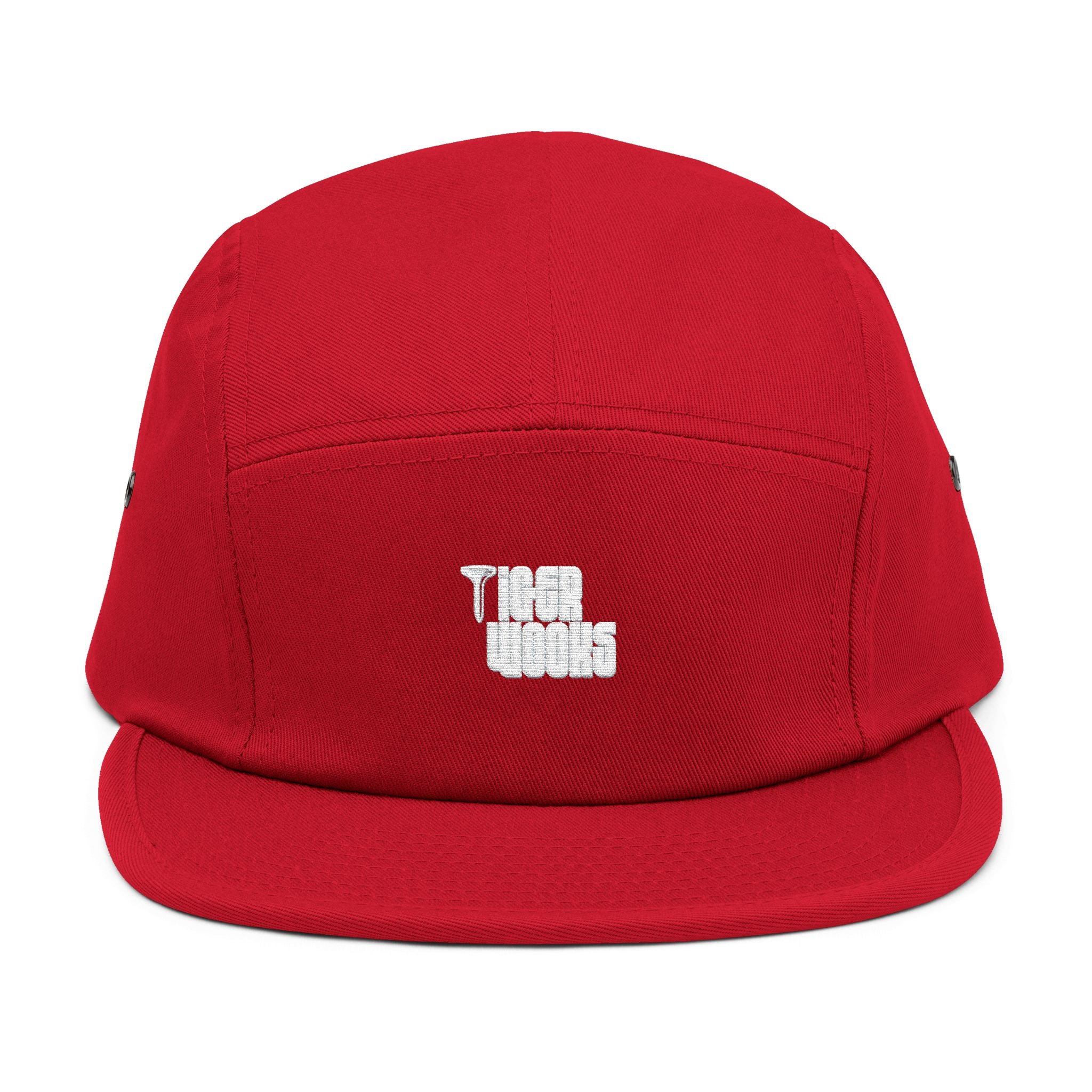 Embroidered 'Tree Rooms' 5-Panel Cap – Minimal Tan Camper Hat